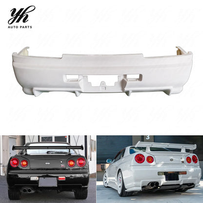New High Quality Glass Fiber Z-Tune Rear Bumper, Fits Skyline R34 GTR GTT, 100% Perfect Fitment