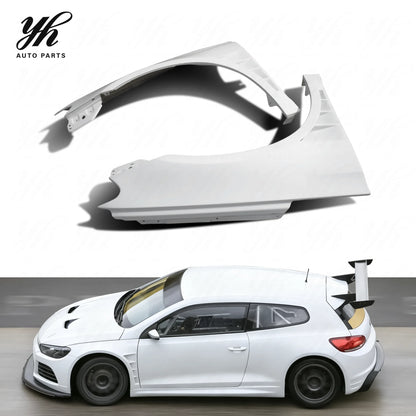 FOR Scirocco R Cup-Racing GT24 Style White High Quality Glass Fiber Vented Side Skirt for VW Golf 1985-1991