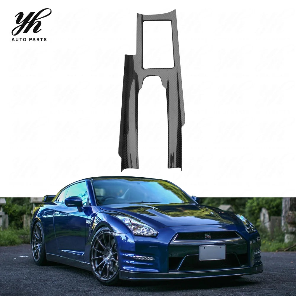YH Skyline R35 GTR LHD/RHD Center Gear Console Surround CF Carbon Fiber Black Easy Installation
