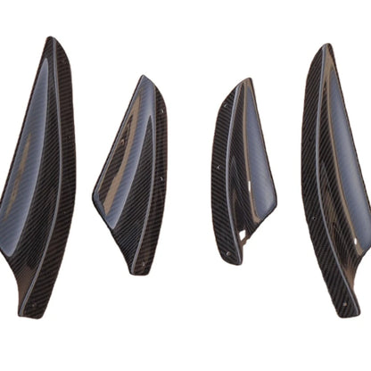 CF Carbon Fiber Front Bumper Canards for 2008-2010 Lancer Evolution 10 X Splitter