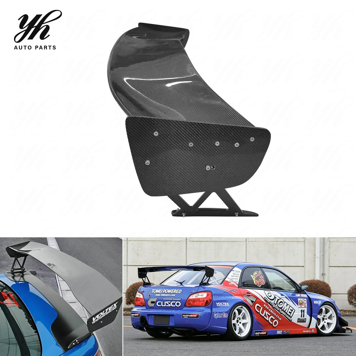 Yuhang GT Impreza GD WRX 7 8 9 GT 2002-2007 Carbon Fiber Rear Spoiler Wing Single Deck Black Subaru