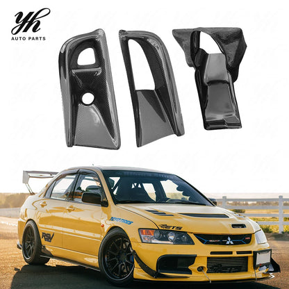 For 2003-2005 Evolution 8 VS Style Air Duct & Oil Clean Guide 3PCS Carbon Fiber