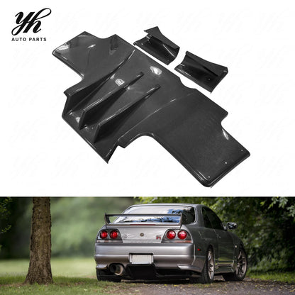 CF Carbon Fiber Car Bodykit for 1995-1998 Skyline R33 GTR TS TOP Secret Rear Diffuser 5pcs with Metal Fitting Kits Accessories