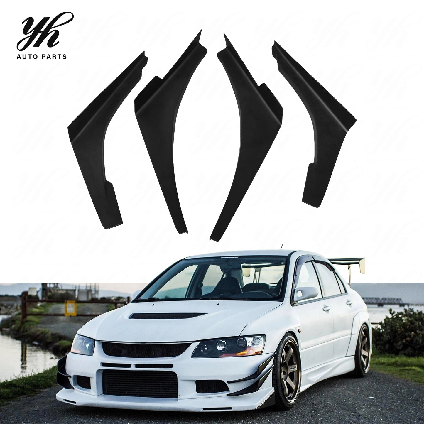 4pcs FRP Track Canards for Lancer Evolution 7-9 EVO Custom Performance Enhancement Model