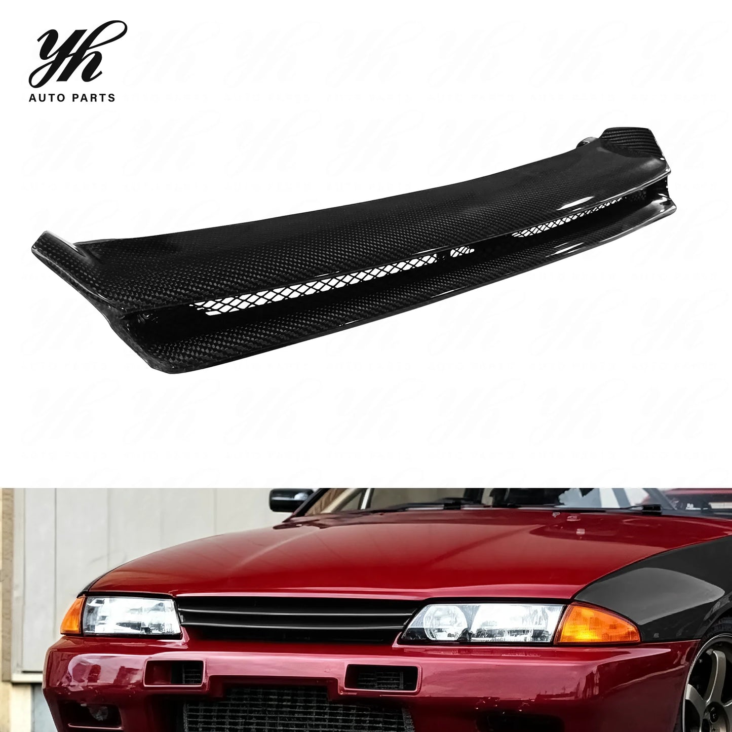 For Skyline R32 GTR OEM Style Front Grille Glass Fiber Front Grill  FRP