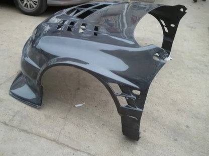 EVO 8 9 FRONT BUMPER VC STYLE CARBON FIBER Bonnet Front Fender Combined Set for Mitsubishi Lancer 1998-2001 Glossy Smooth Finish
