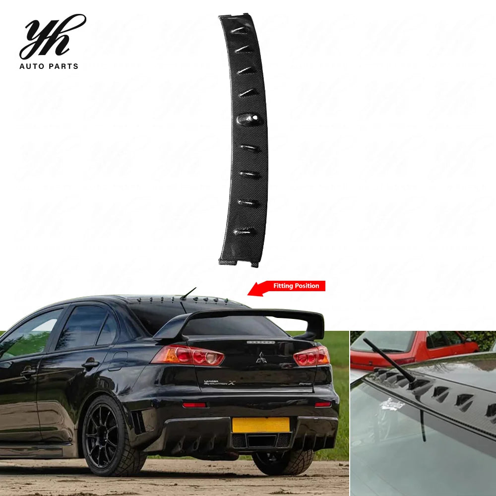 FOR Evolution EVO 7 8 9 Carbon Fiber Vortex Generator Roof Spoiler CF