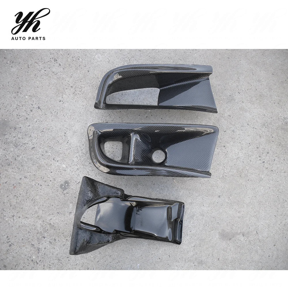 VS Style Carbon Fiber Front Bumper Air Duct Oil Cooler Guide 3Pcs Set for Mitsubishi Lancer Evolution EVO 8 CT9A