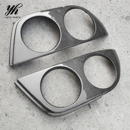 Fog Lamp Cover (pair) CF for Skyline R33 Spec 2 GTS OEM Style Carbon Fiber