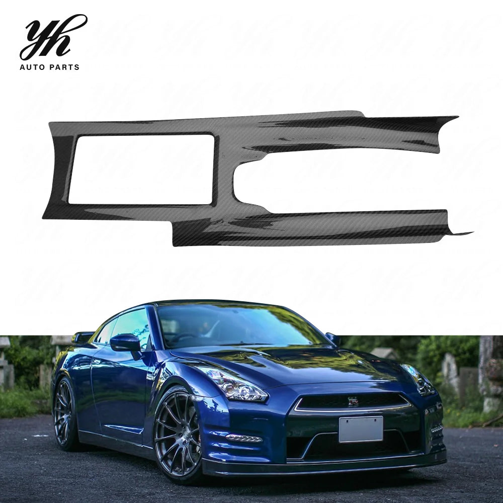 YH Skyline R35 GTR LHD/RHD Center Gear Console Surround CF Carbon Fiber Black Easy Installation