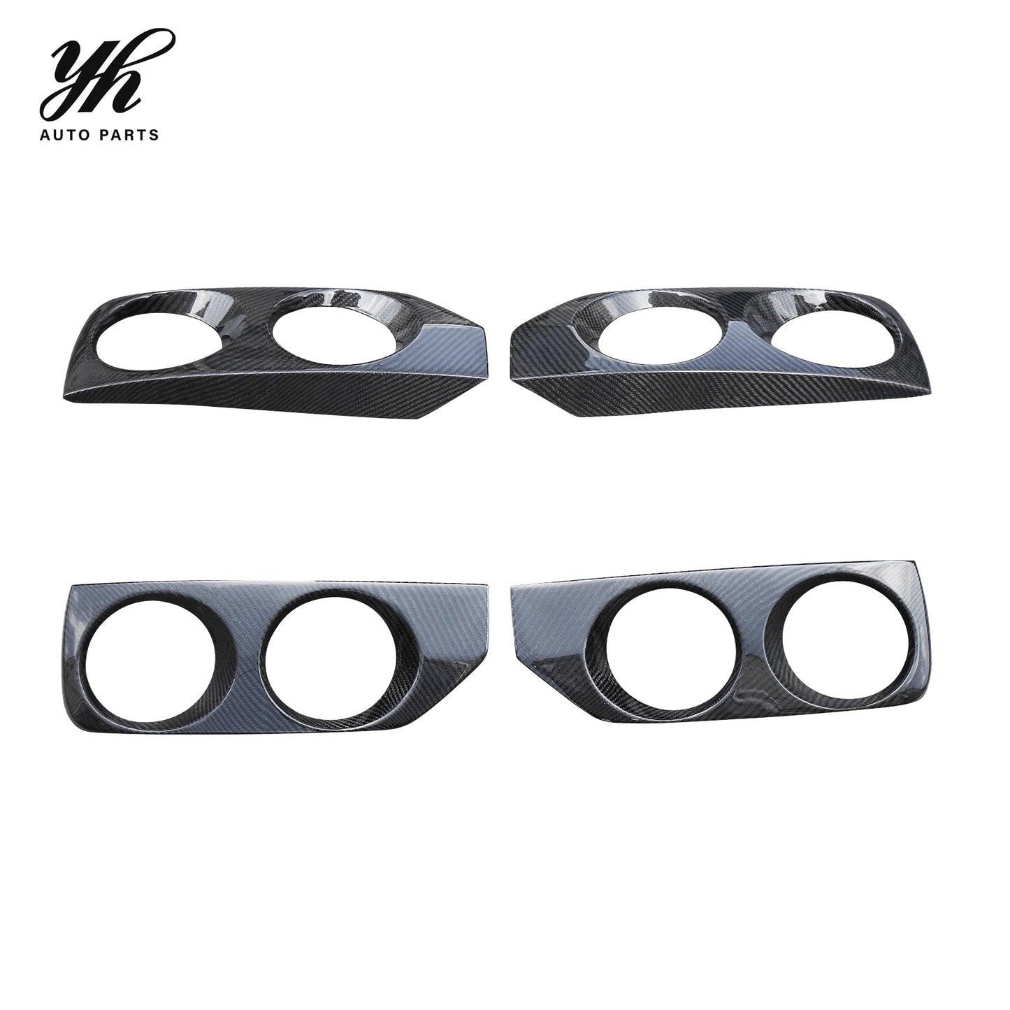 Front Bumper Fog Light Lamp Cover Replacement YH Brand High Glossy Finish Fit for Carbon Fiber Skyline R33 Spec 2 OEM CF