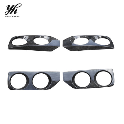 Front Bumper Fog Light Lamp Cover Replacement YH Brand High Glossy Finish Fit for Carbon Fiber Skyline R33 Spec 2 OEM CF