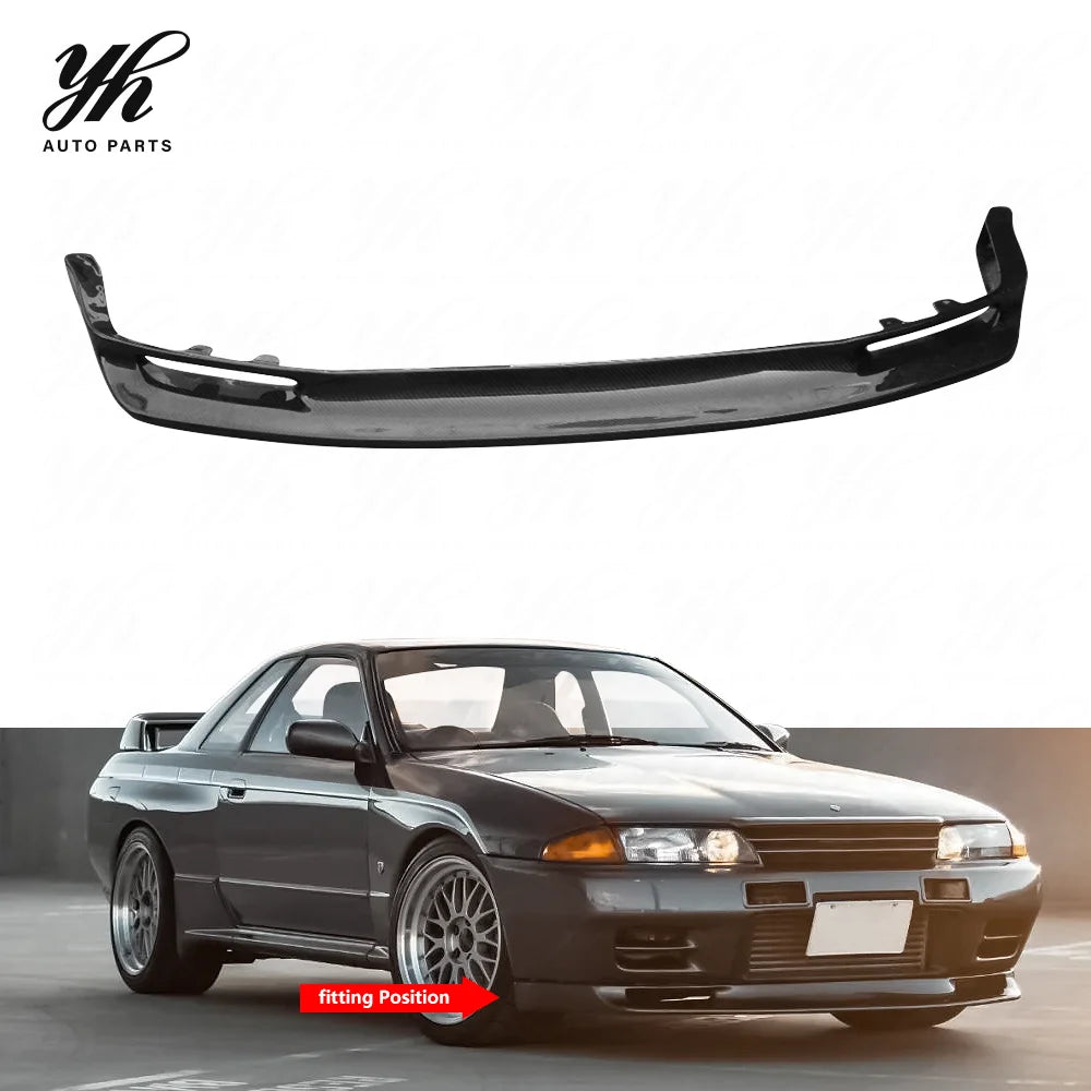 Yuhang Black Carbon Fiber Front Lip for Skyline R32 GT-R Jun Style with Easy Installation