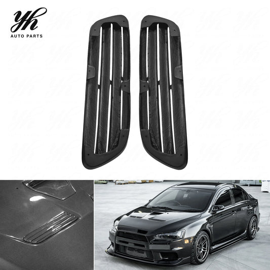 Carbon Fiber EVO X EVOLUTION 10 OEM STYLE HOOD VENTS (pair) CF
