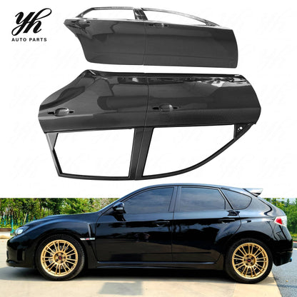 YH Carbon Fiber Rear & Front Doors 4pcs Black for 2008+ Impreza Hatchback GRB WRX STI 10th