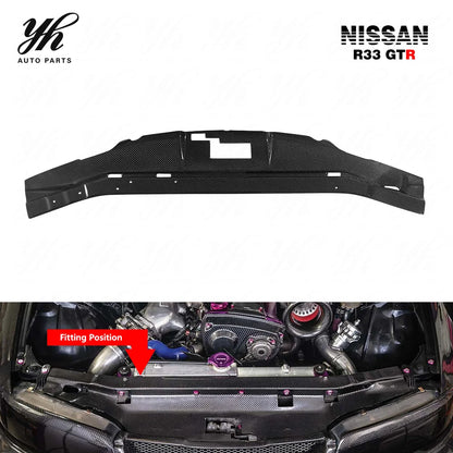 Yuhang for 1995-1998 Skyline R33 GTS Garage Defend Style Black Carbon Fiber Cooling Panel