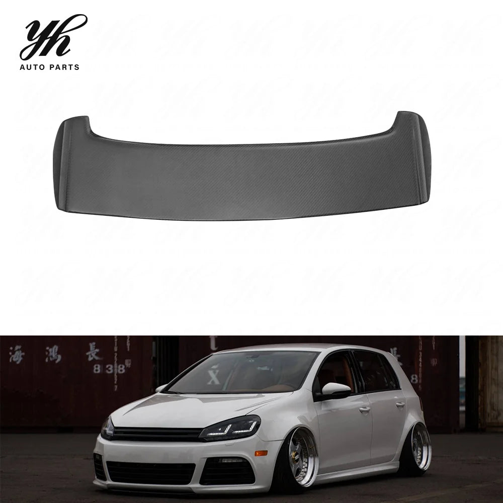 For VW Golf 6 GTI Single Carbon Fiber High Glossy Roof Spoiler Wing with Easy Installation