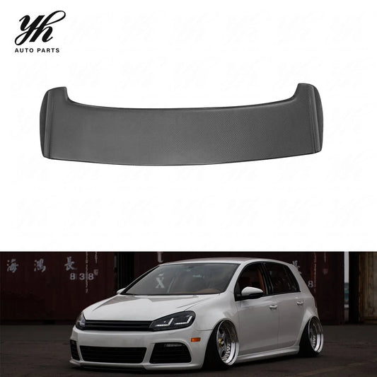 For VW Golf 6 GTI Single Carbon Fiber High Glossy Roof Spoiler Wing with Easy Installation
