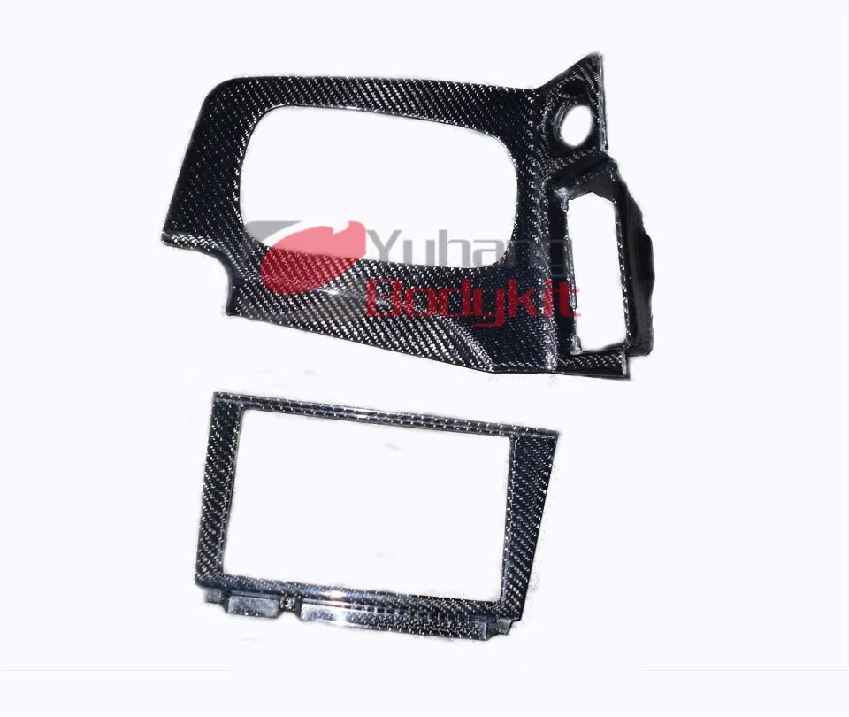 3K Twill Carbon Fiber RHD Radio Center Console Gear Surround Trim for Nissan Skyline GT-R GTR R34 BNR34 1999-2002