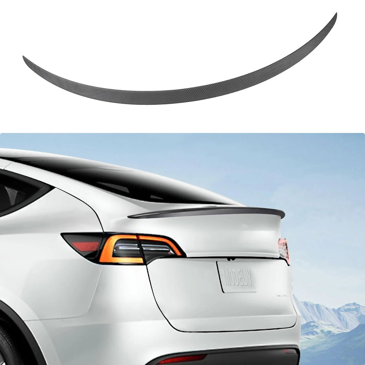 OEM Performance Spoiler Tesla Model 3/Y Rear Spoiler Wing Rear Trunk Lip Matte Carbon Fiber Glossy Coating Gen 2