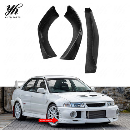 Car Accessories Racing Middle Part Carbon Bodykit for 1999-2000 Lancer Evolution Evo 6 Extreme Front Lip Splitter Valance (3pcs)