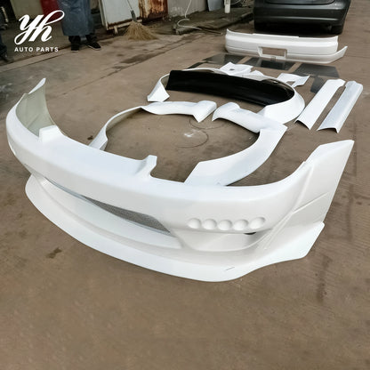 Rocket Bunny Style Unpainted FRP Widebody Kit Front Bumper Fender Flares Diffuser Spoiler for Nissan Silvia S15 Coupe